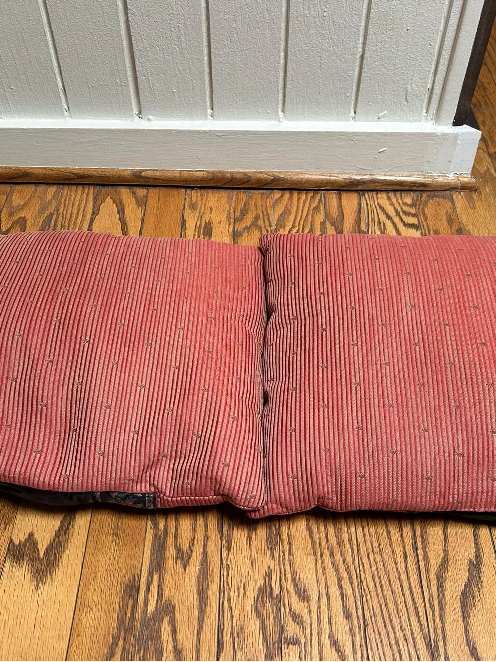 Pair of Vintage Red and Black Floral Accent Pillows